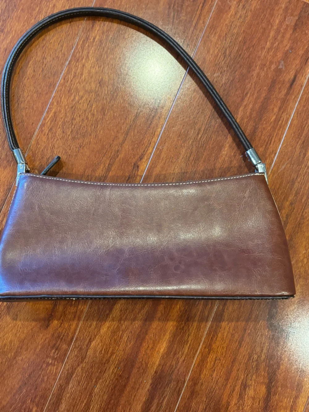 Men's Leather Wristlet Bag in Dark Brown - Classic Minimalist